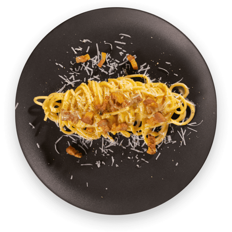 spaghetti carbonara baccili rezept Spaghetti-Carbonara auf Teller serviert